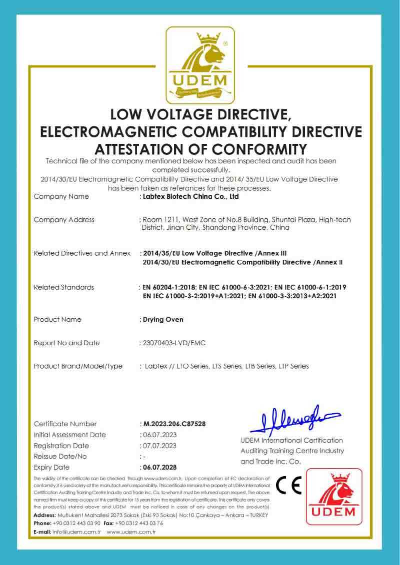 LOW VOLTAGE DIRECTIVE, ELECTROMAGNETIC COMPATIBILITY DIRECTIVE ATTESTATION OF CONFORMITY